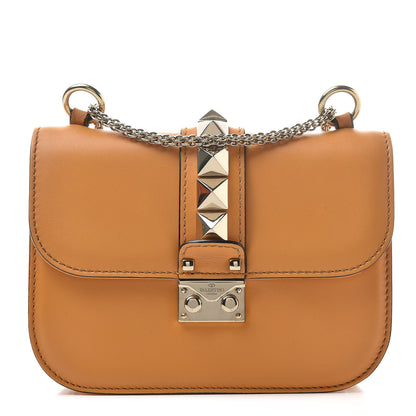 Valentino Garavani Vitello Small Glam Lock Rockstud Flap Mandarin Sorbet 1 of 10