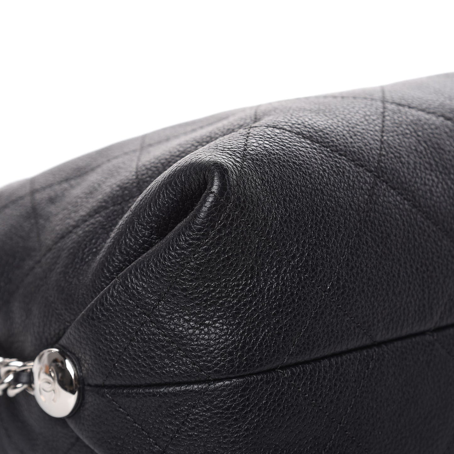 Grained Calfskin Stitched Medium Braided With Style Hobo Black