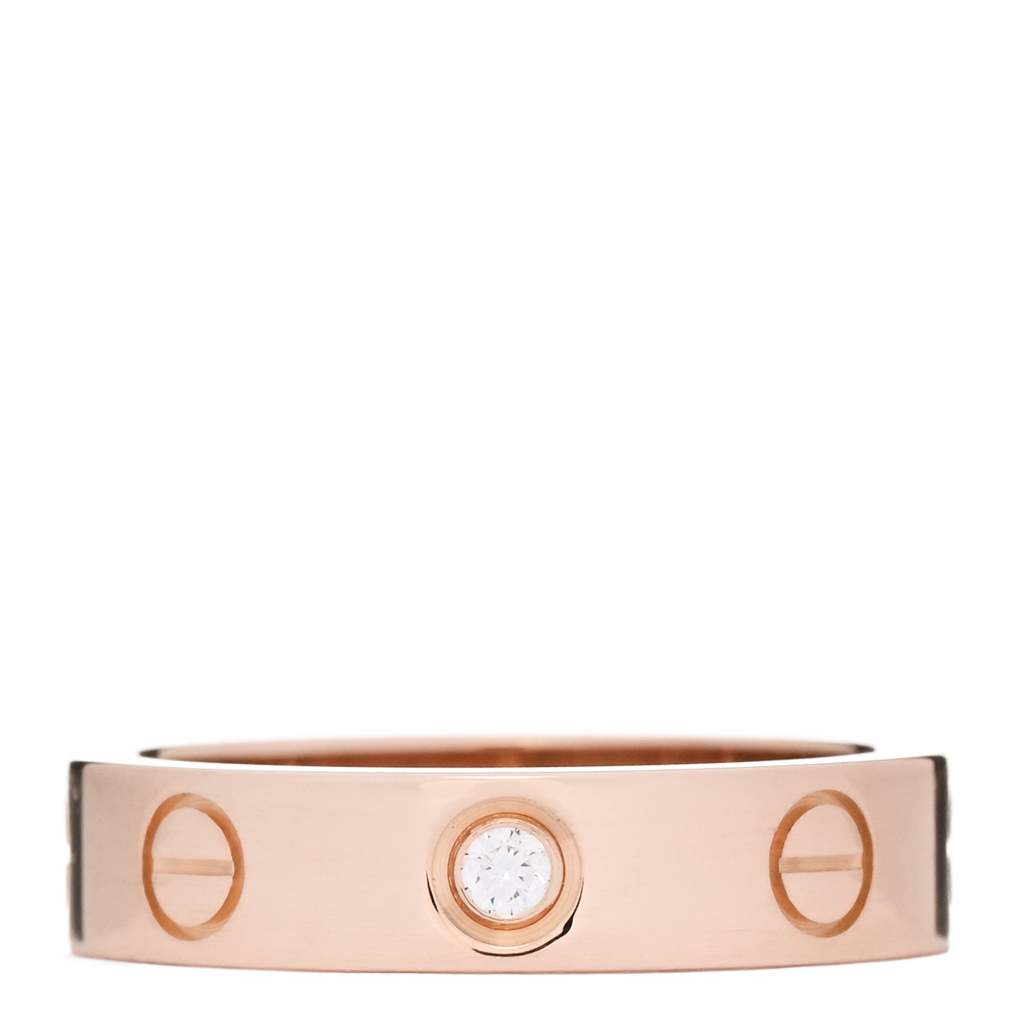 18K Pink Gold Diamond 4mm LOVE Wedding Band Ring 46 3.75