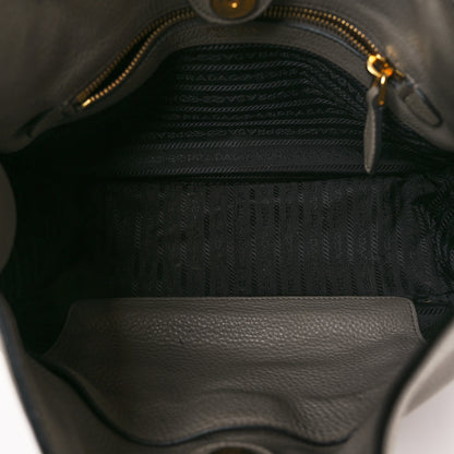 Prada Vitello Daino Double Strap Messenger Hobo Argilla 5 of 8