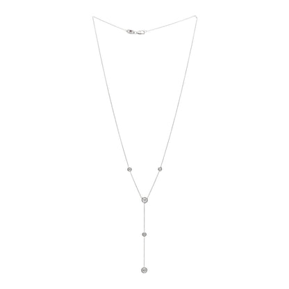 Roberto Coin 18K White Gold Diamond Diamonds By The Inch 5 Station Y Necklace 2 of 3