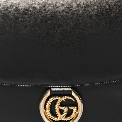 Gucci Textured Calfskin Medium Torchon GG Ring Shoulder Bag Black 8 of 13