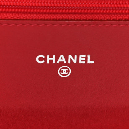 Chanel Patent Quilted Brilliant Wallet On Chain WOC Red 6 of 12