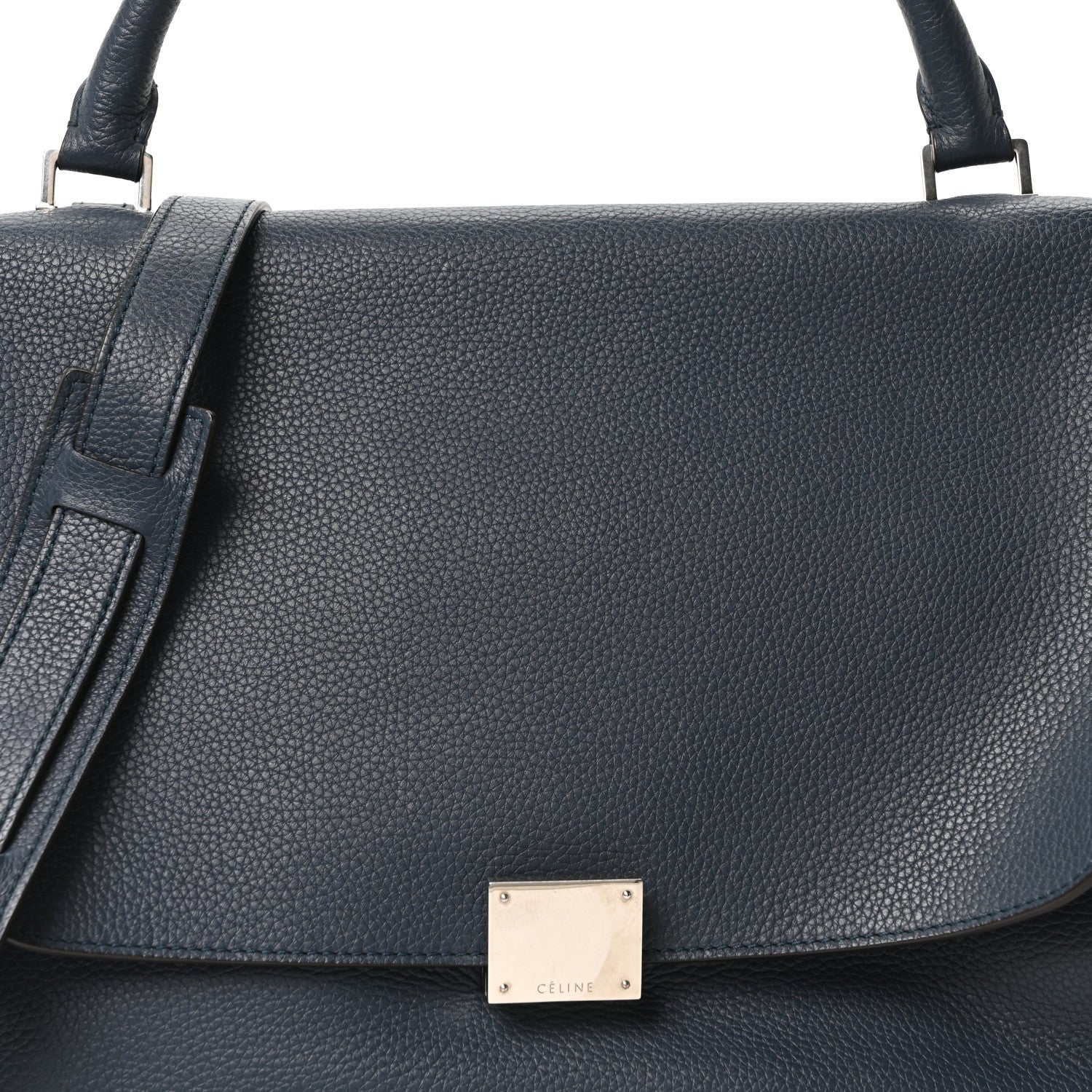 Celine Drummed Calfskin Suede Medium Trapeze Orage 8 of 10