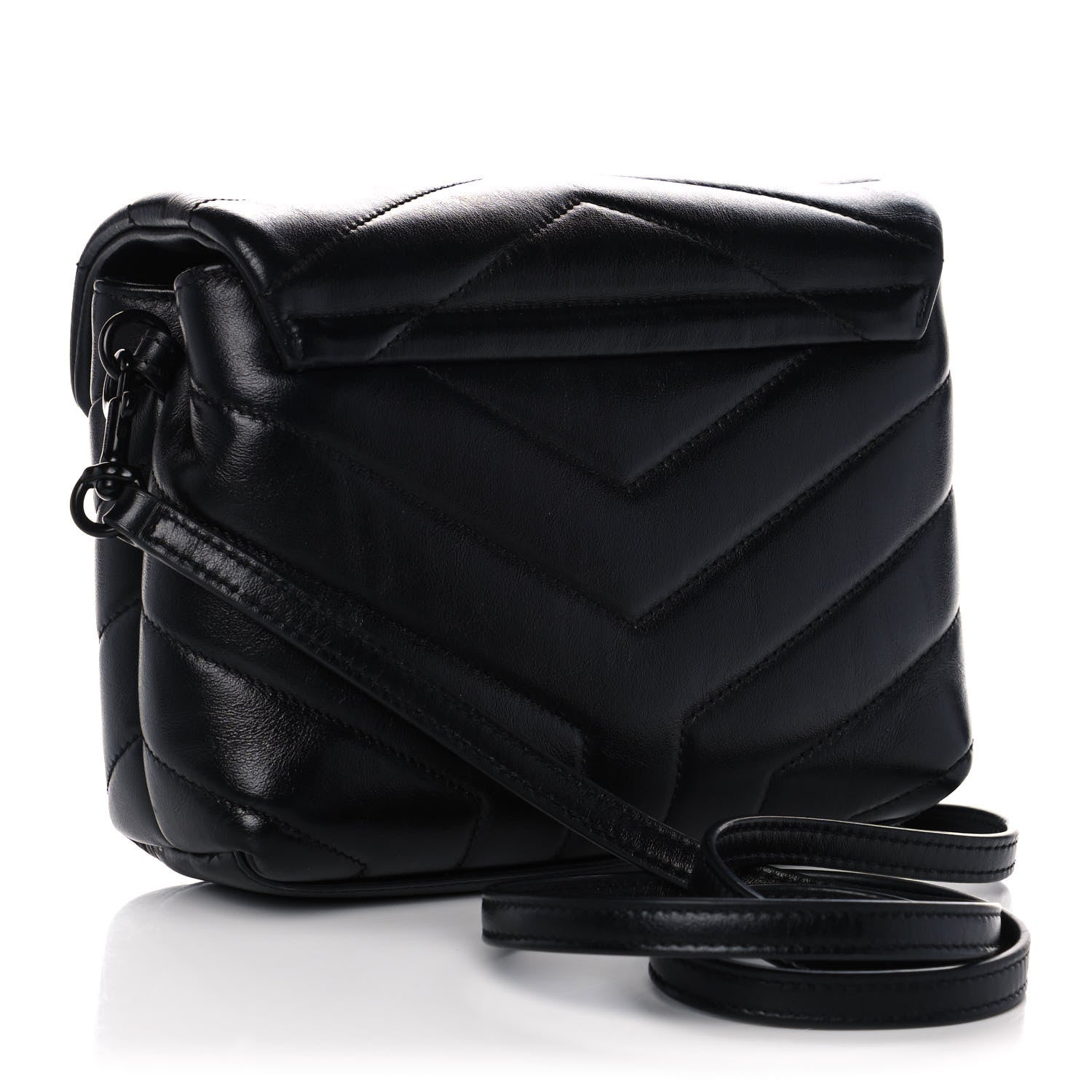 Saint Laurent Calfskin Y Quilted Monogram Toy Loulou Crossbody Bag Black 3 of 18