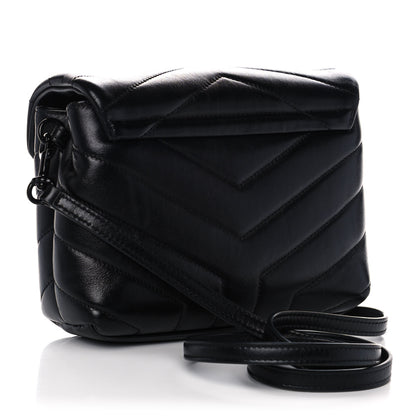 Saint Laurent Calfskin Y Quilted Monogram Toy Loulou Crossbody Bag Black 3 of 18