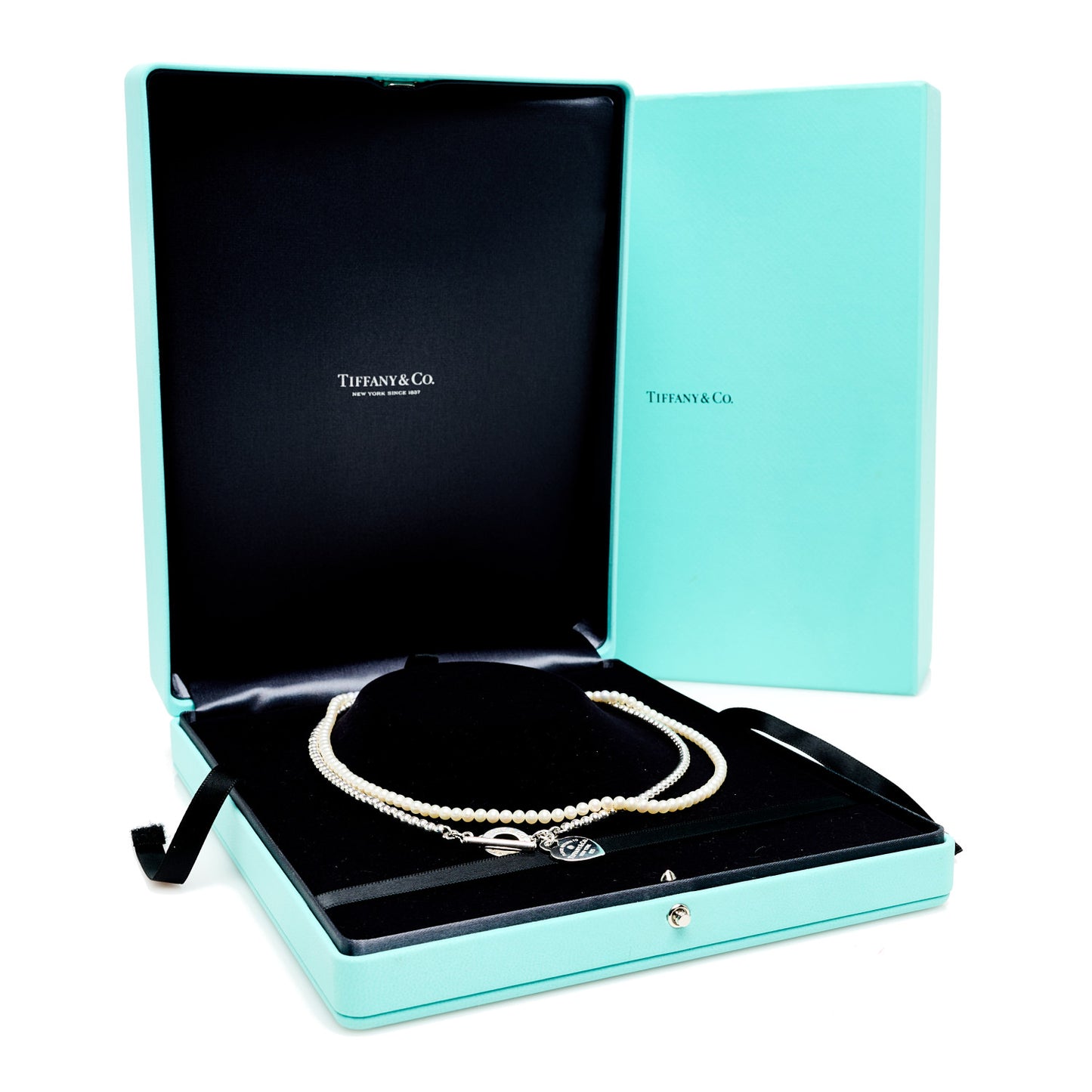 Sterling Silver Diamond Cultured Pearl Return to Tiffany Wrap Necklace
