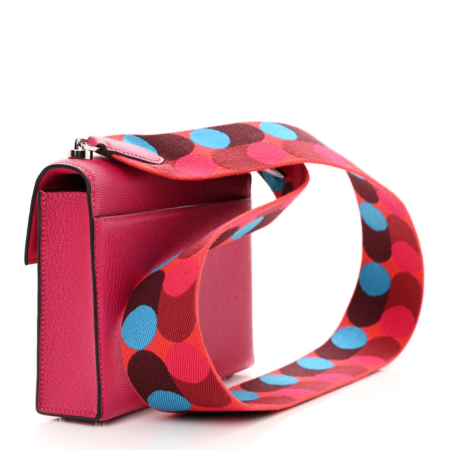 Chevre Mysore Mini Verrou Large Strap Bag Rose Mexico