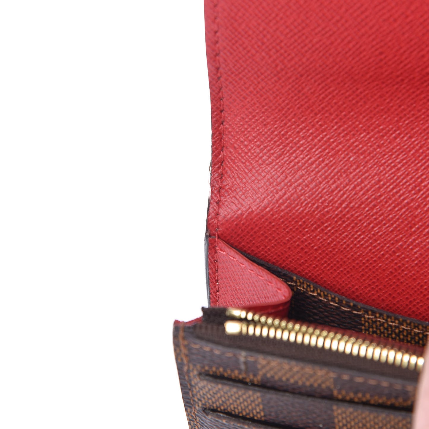 Damier Ebene Emilie Wallet Red