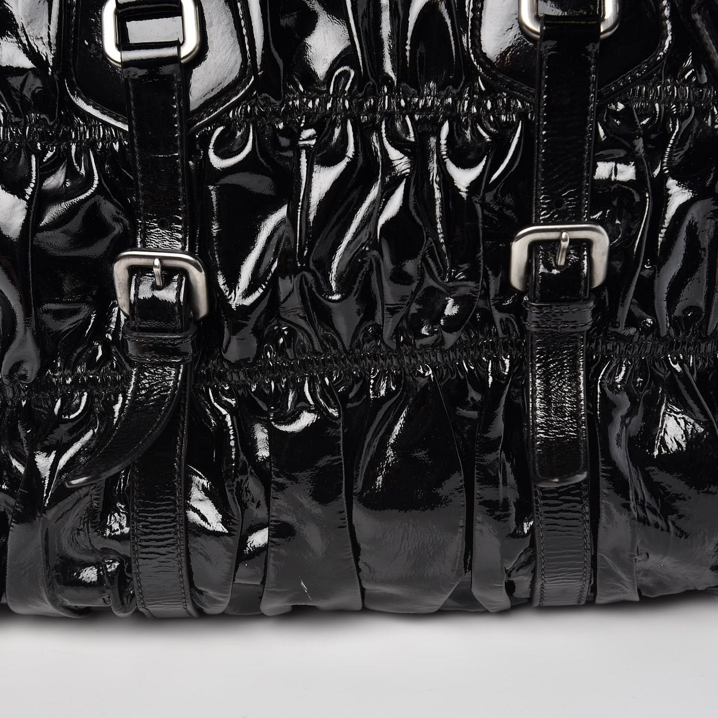 Vernice Gaufre Tote Black