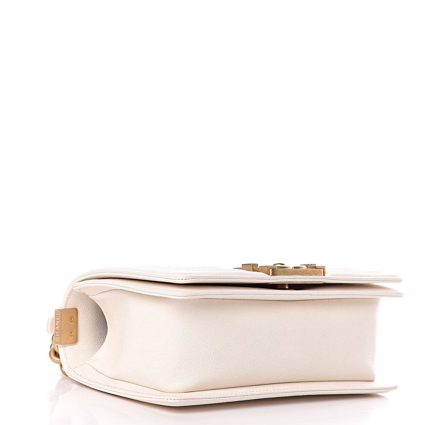 Caviar Quilted Small Boy Flap Ivory