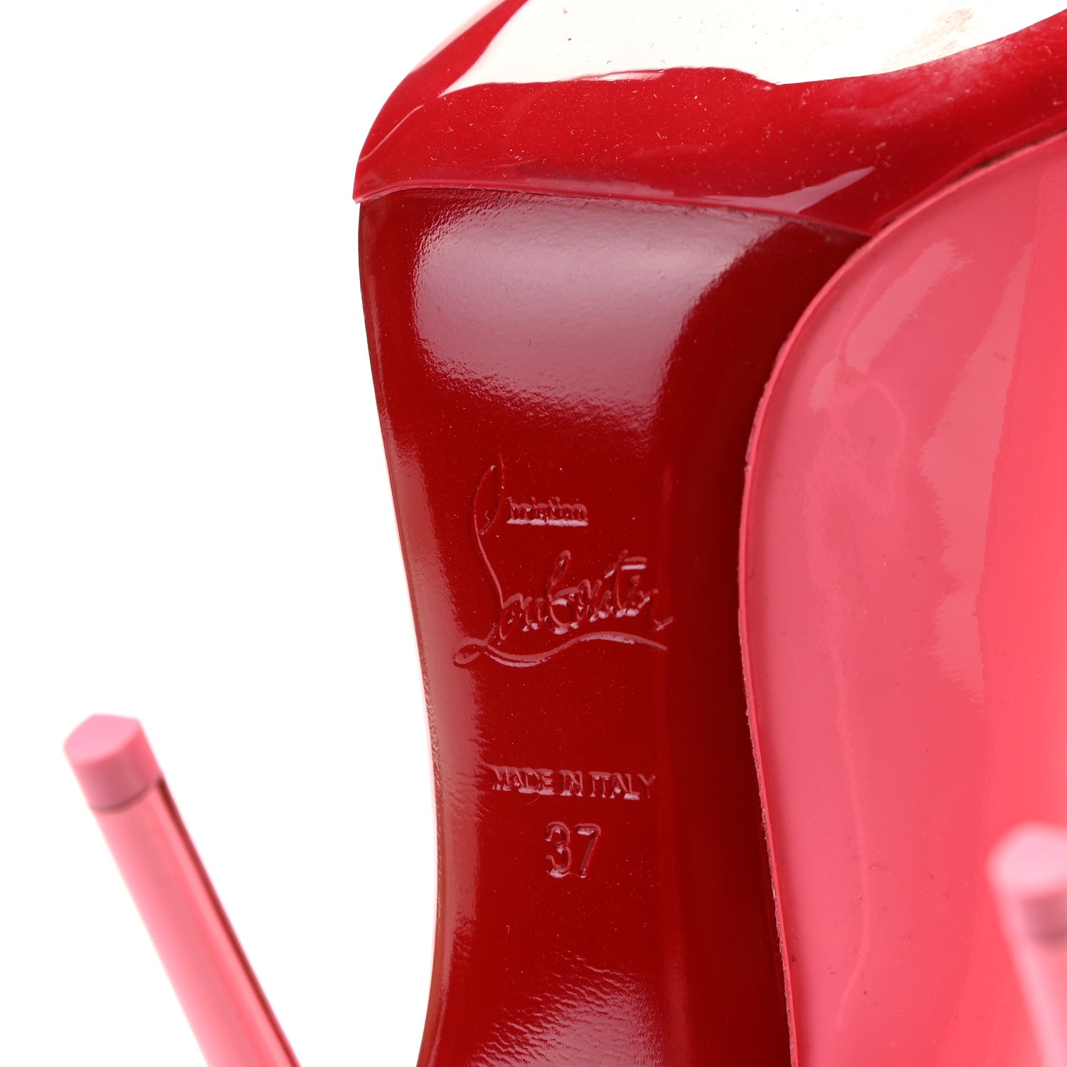 Christian Louboutin Patent Hot Chick 100 Pumps 37 Bubble Gum 8 of 10