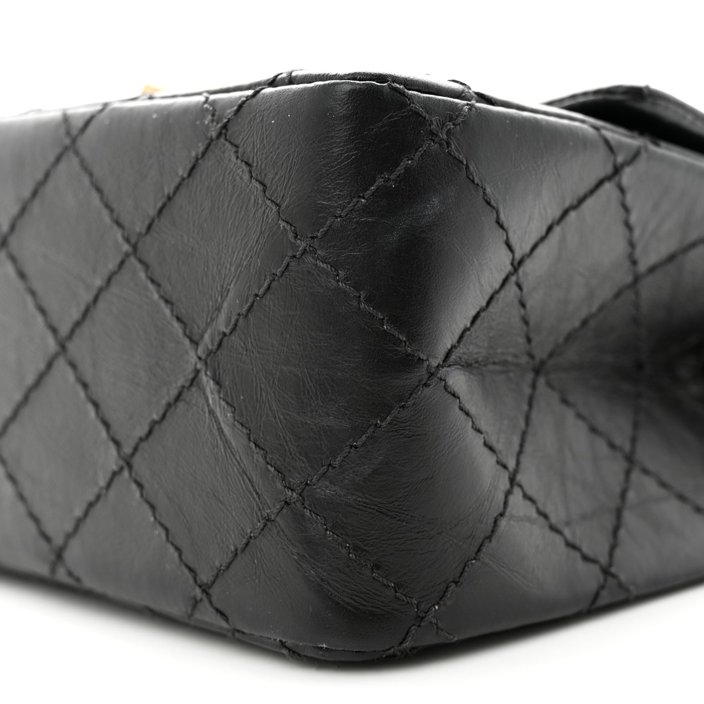 Aged Calfskin Quilted 2.55 Reissue Mini Flap Black