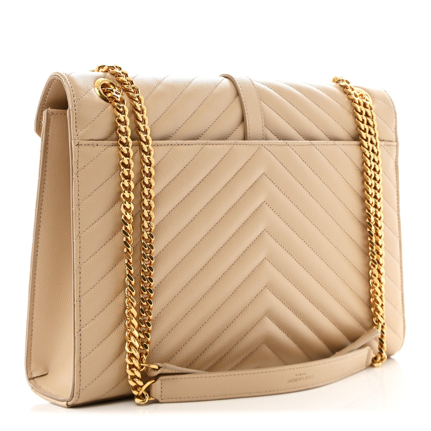 Grain De Poudre Matelasse Chevron Large Monogram Satchel Nude Powder