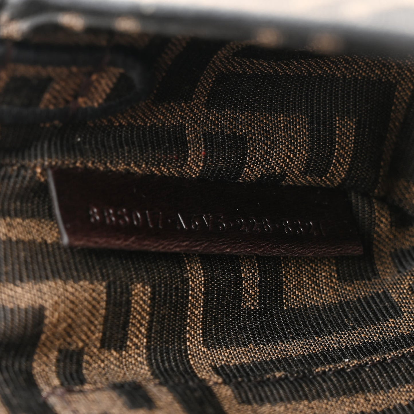 Fabric Jacquard FF 1974 Mini Baguette Tobacco Moro Black