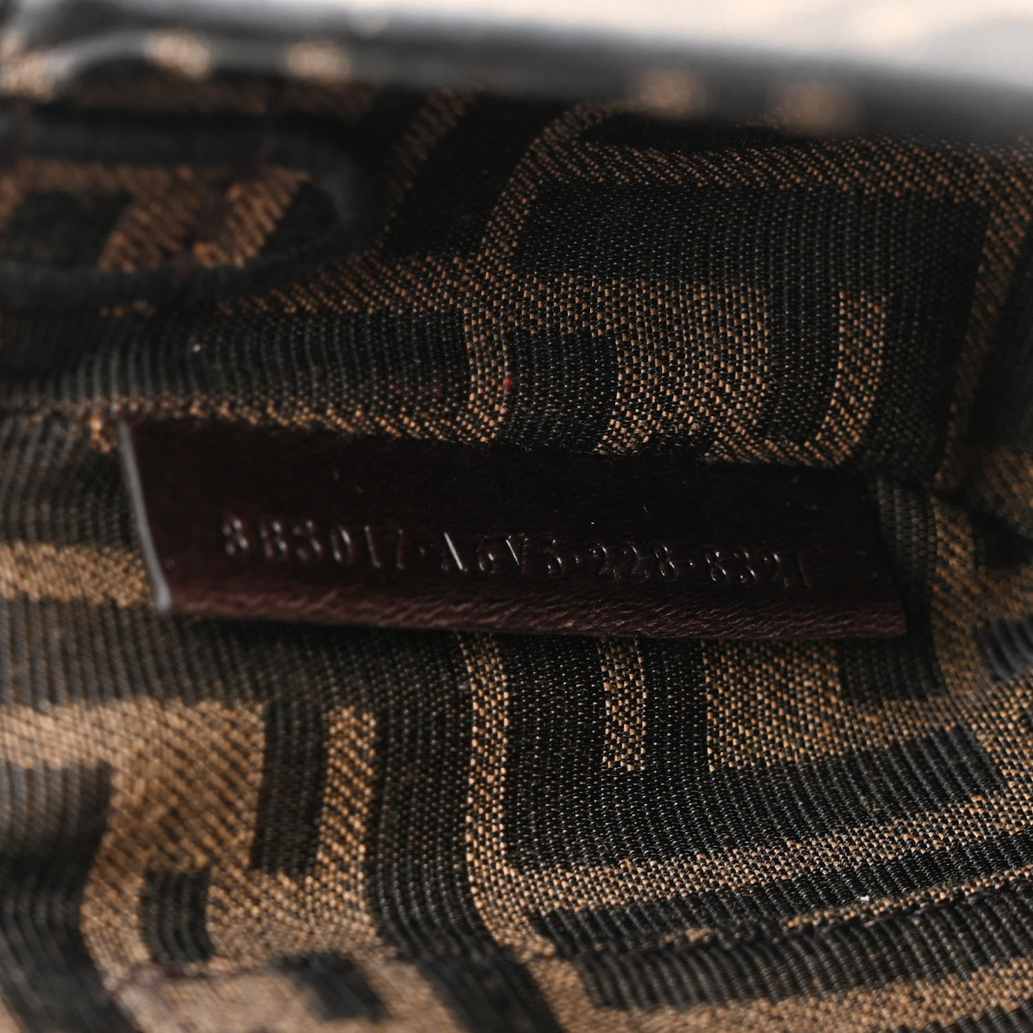 Fendi Fabric Jacquard FF 1974 Mini Baguette Tobacco Moro Black 8 of 12