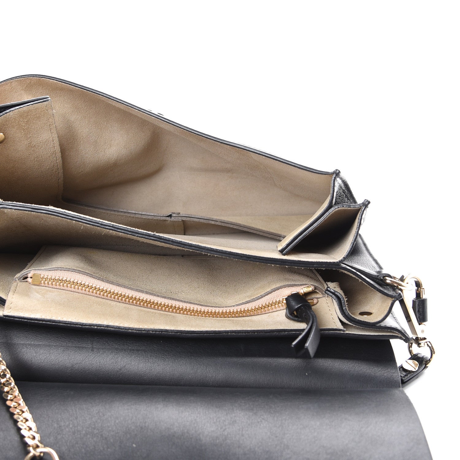 Chloe Suede Calfskin Medium Faye Shoulder Bag Black 4 of 14