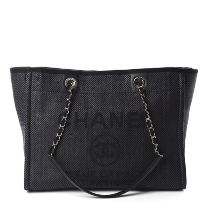 Chanel Mixed Fibers Calfskin Small Deauville Tote Black 1 of 12