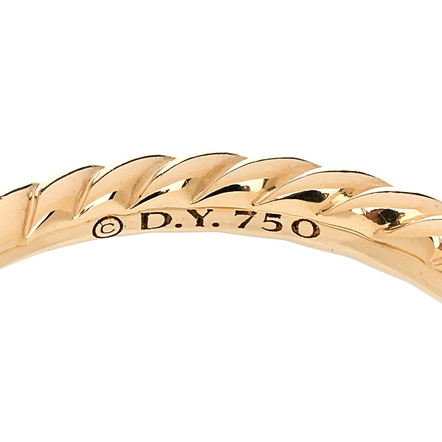 18K Yellow Gold Diamond 4.5mm Stax Single Row Chain Link Ring 53 6.25