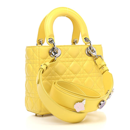 Christian Dior Lambskin Cannage Small Lucky Badges My Lady Dior Yellow 2 of 10