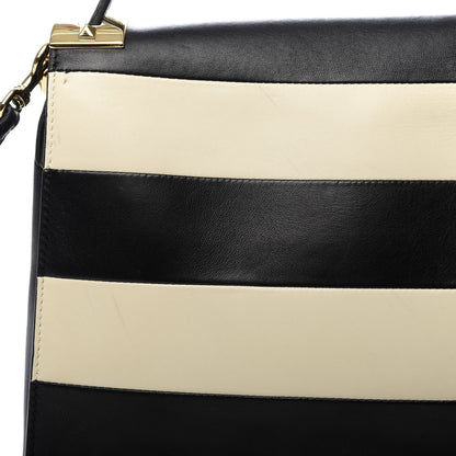 Valentino Garavani Nappa Striped Medium My Rockstud Frame Bag Black Light Ivory 12 of 12