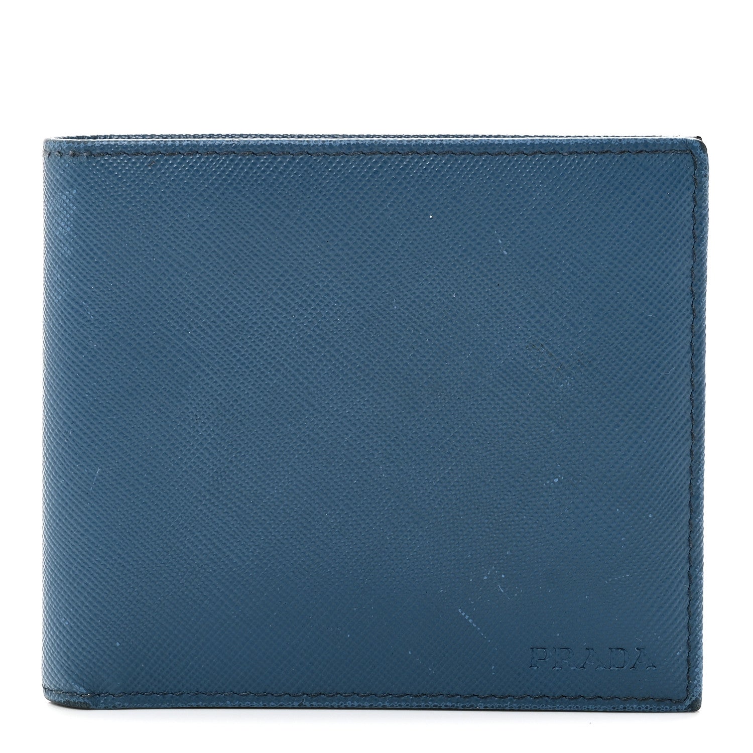 Prada Saffiano Bi-Fold Wallet Cobalto 1 of 8
