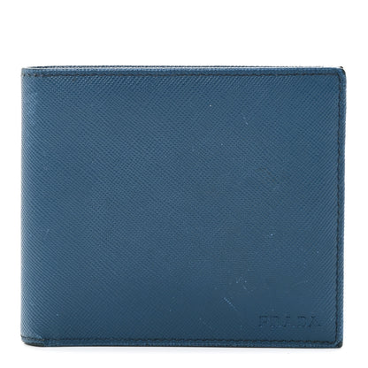 Prada Saffiano Bi-Fold Wallet Cobalto 1 of 8