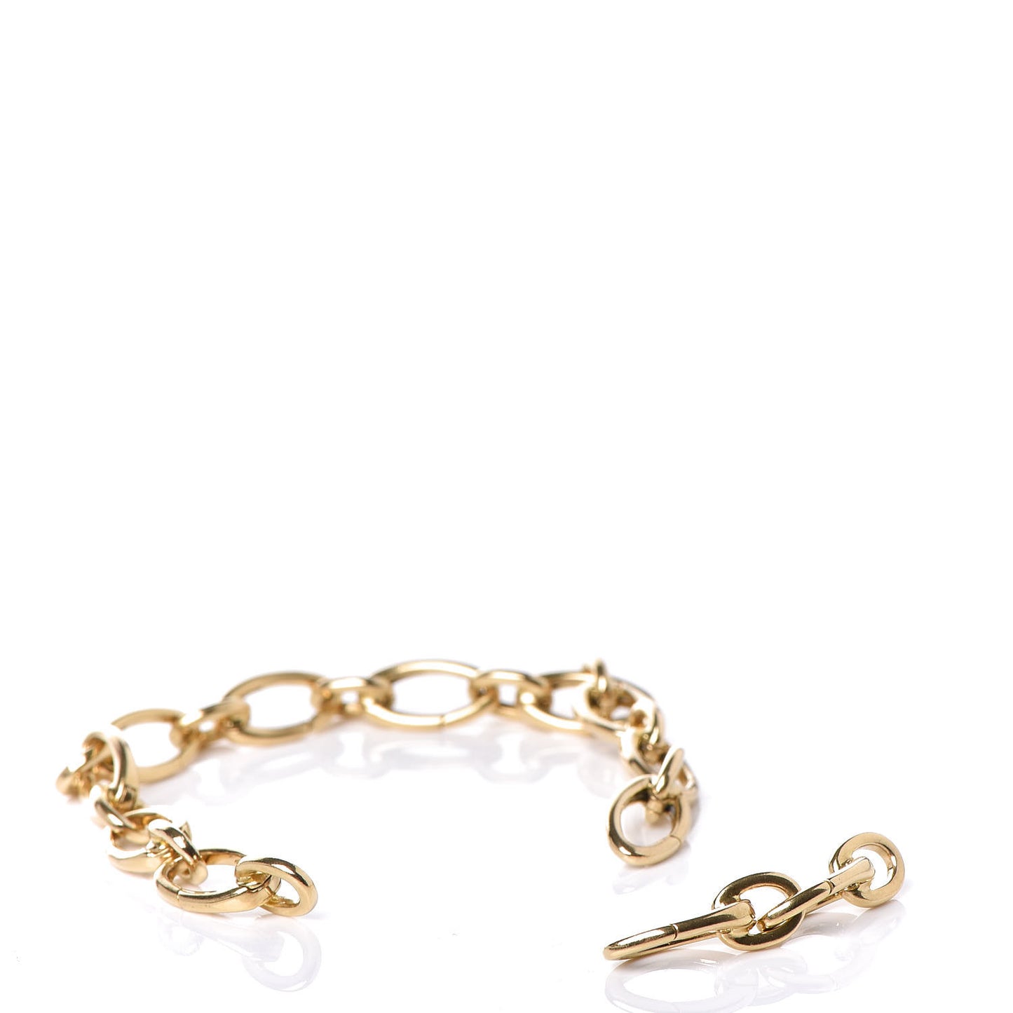 18K Yellow Gold Clasping Oval Link Bracelet