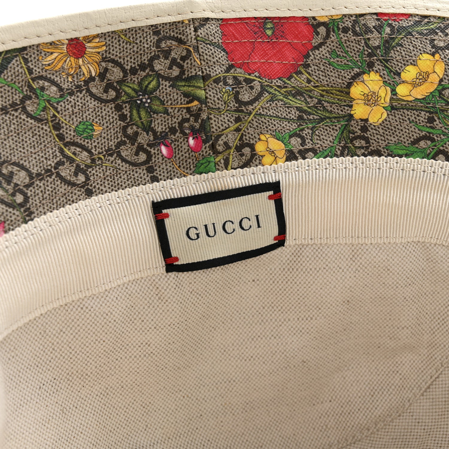 Gucci GG Supreme Monogram Flora Fedora Hat L White 8 of 9