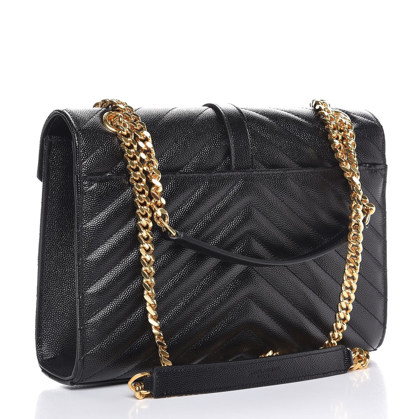 Grain De Poudre Matelasse Chevron Medium Monogram Satchel Black