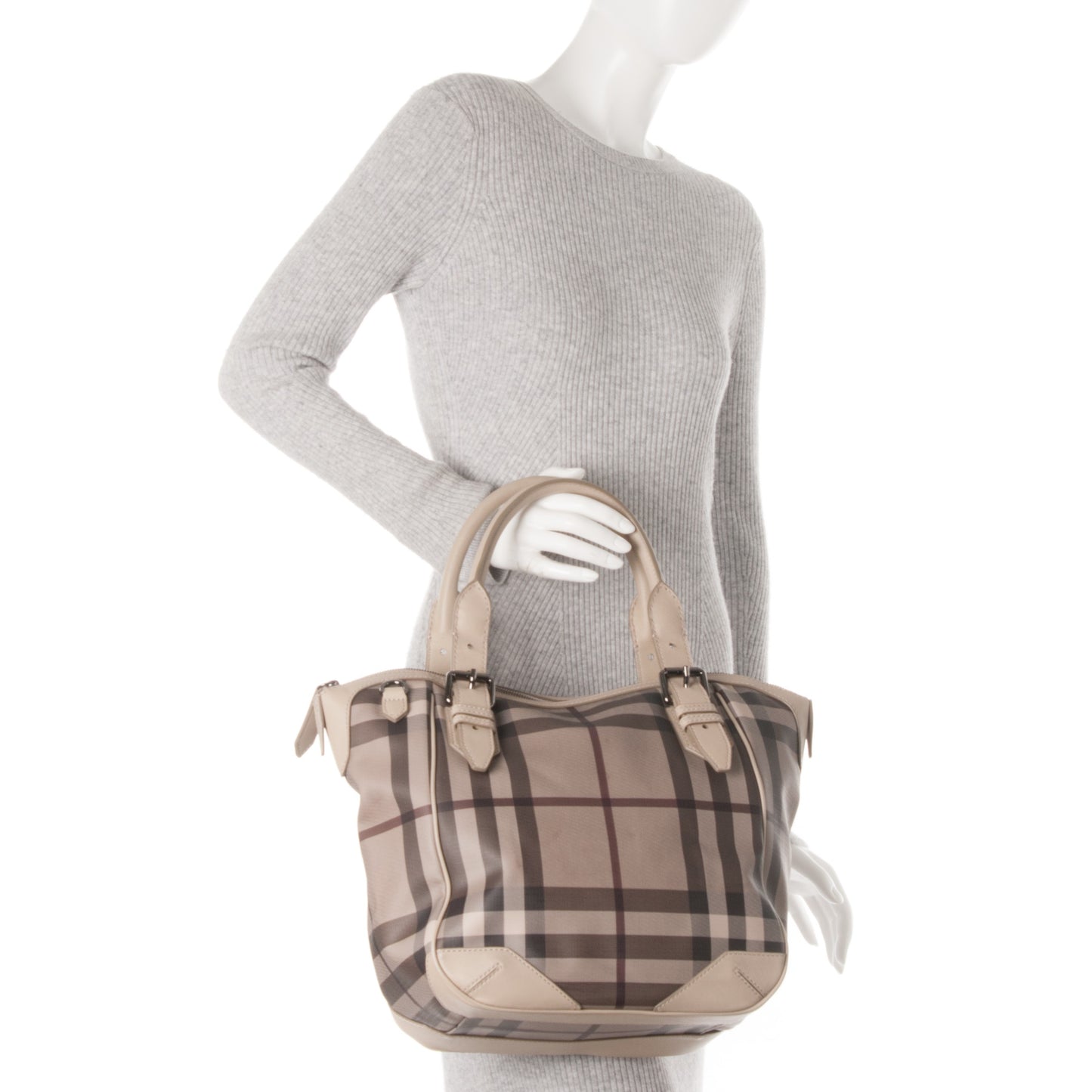 Smoked Check Tote Trench