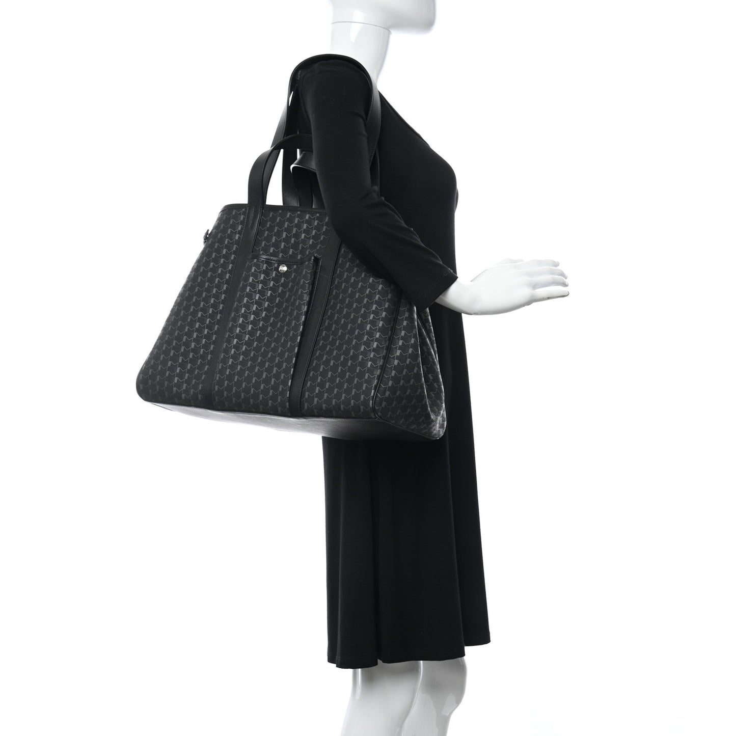 Calfskin Canvas 1920 Monogram Regate Tote Black