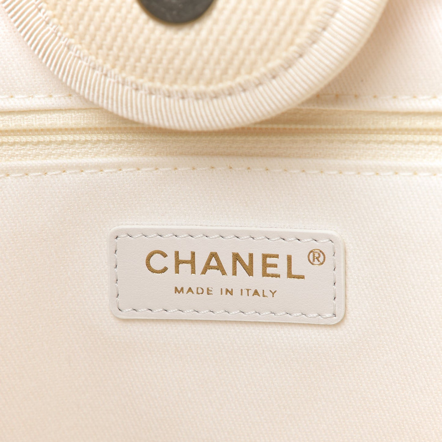 Canvas Pearl Medium Deauville Tote Ecru Beige