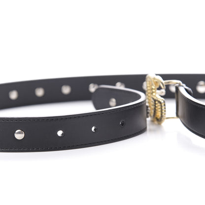 Gucci Calfskin Star Studded Torchon Double G Belt 95 38 Black 4 of 5