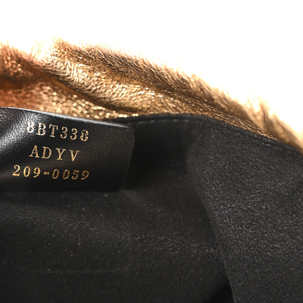 Laminated Calfskin Medium Drawstring Pouch Bag Oro Black