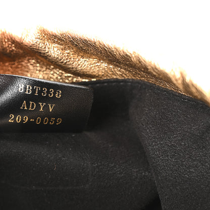 Fendi Laminated Calfskin Medium Drawstring Pouch Bag Oro Black 7 of 10