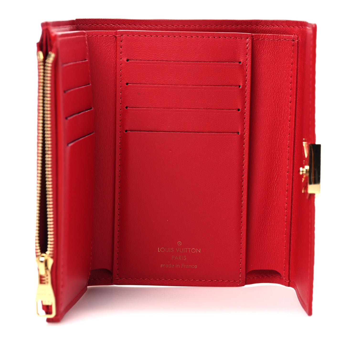 Taurillon Capucines Compact Wallet Rubis