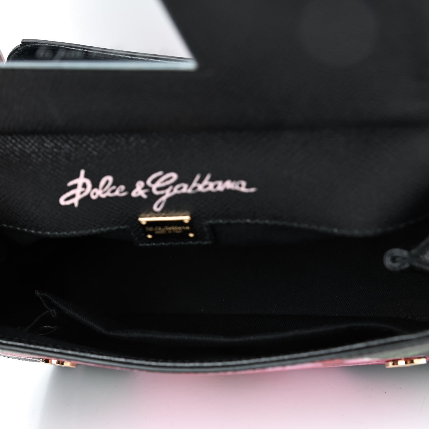 Dolce & Gabbana Dauphine Rose Print Small Miss Sicily Satchel Black 4 of 4