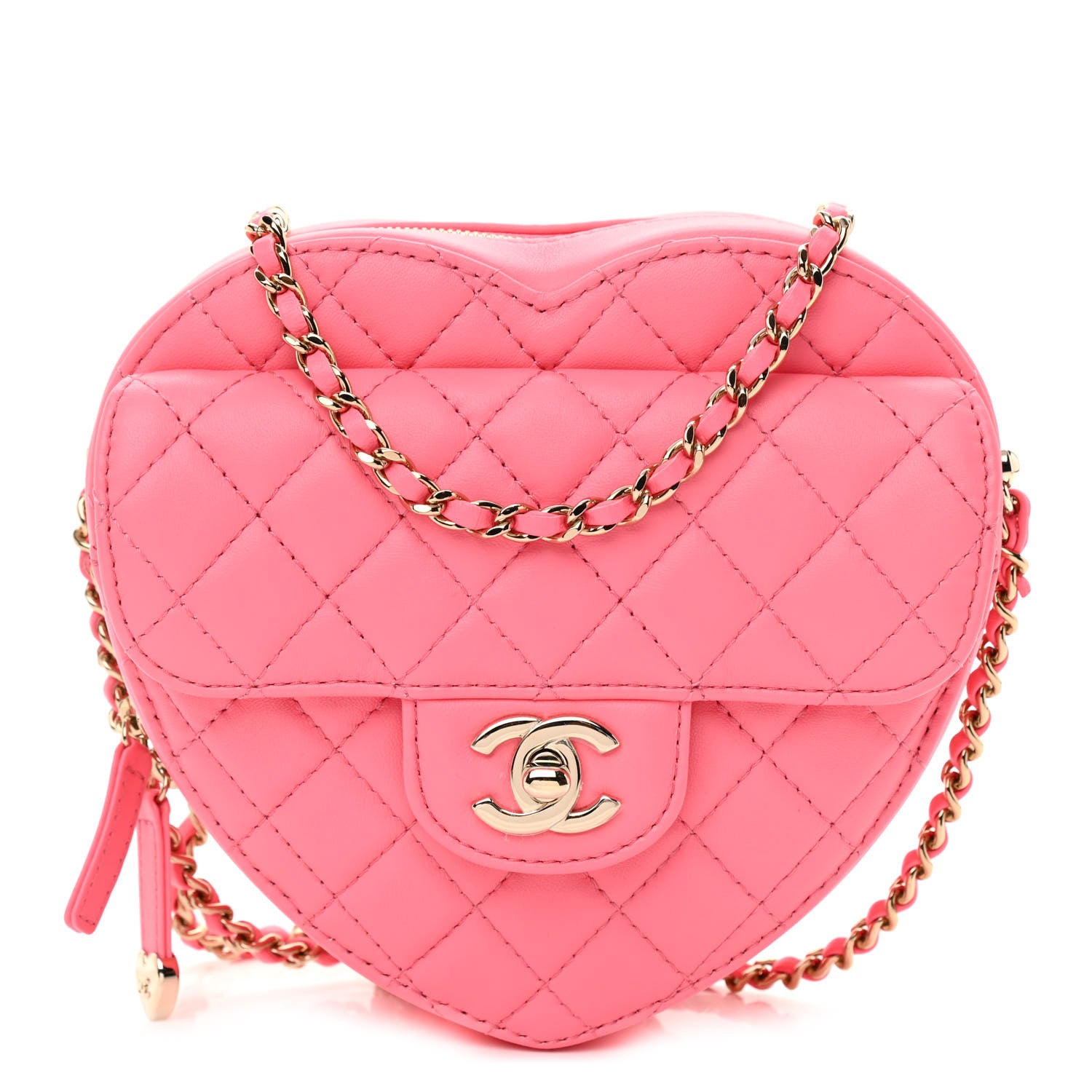 Chanel Lambskin Quilted CC In Love Heart Bag Pink 1 of 11