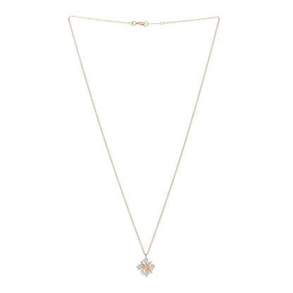 Tiffany Platinum 18K Rose Gold Diamond Schlumberger Lynn Pendant Necklace 3 of 5