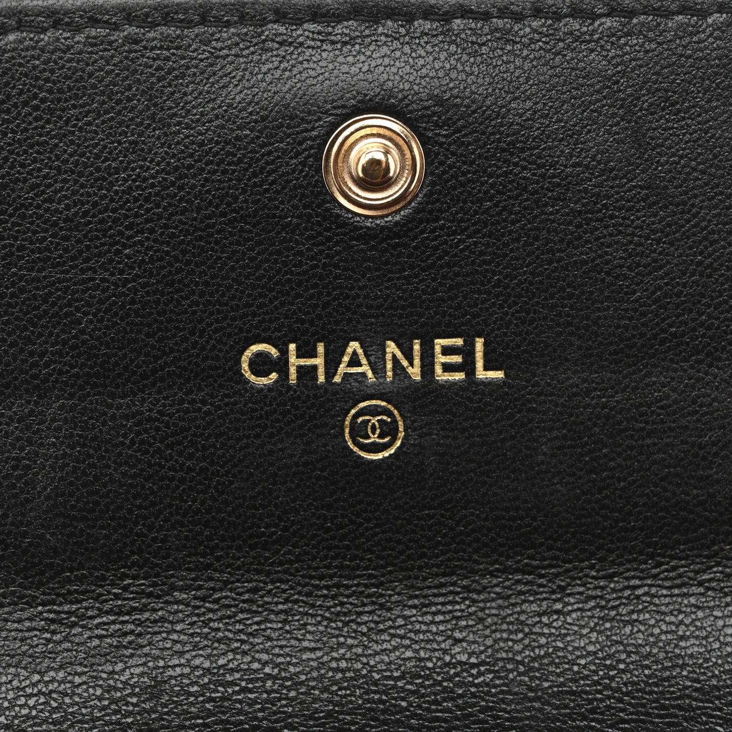 Shiny Goatskin Quilted Chanel 19 Flap Wallet Black