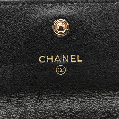 Chanel Shiny Goatskin Quilted Chanel 19 Flap Wallet Black 6 of 13