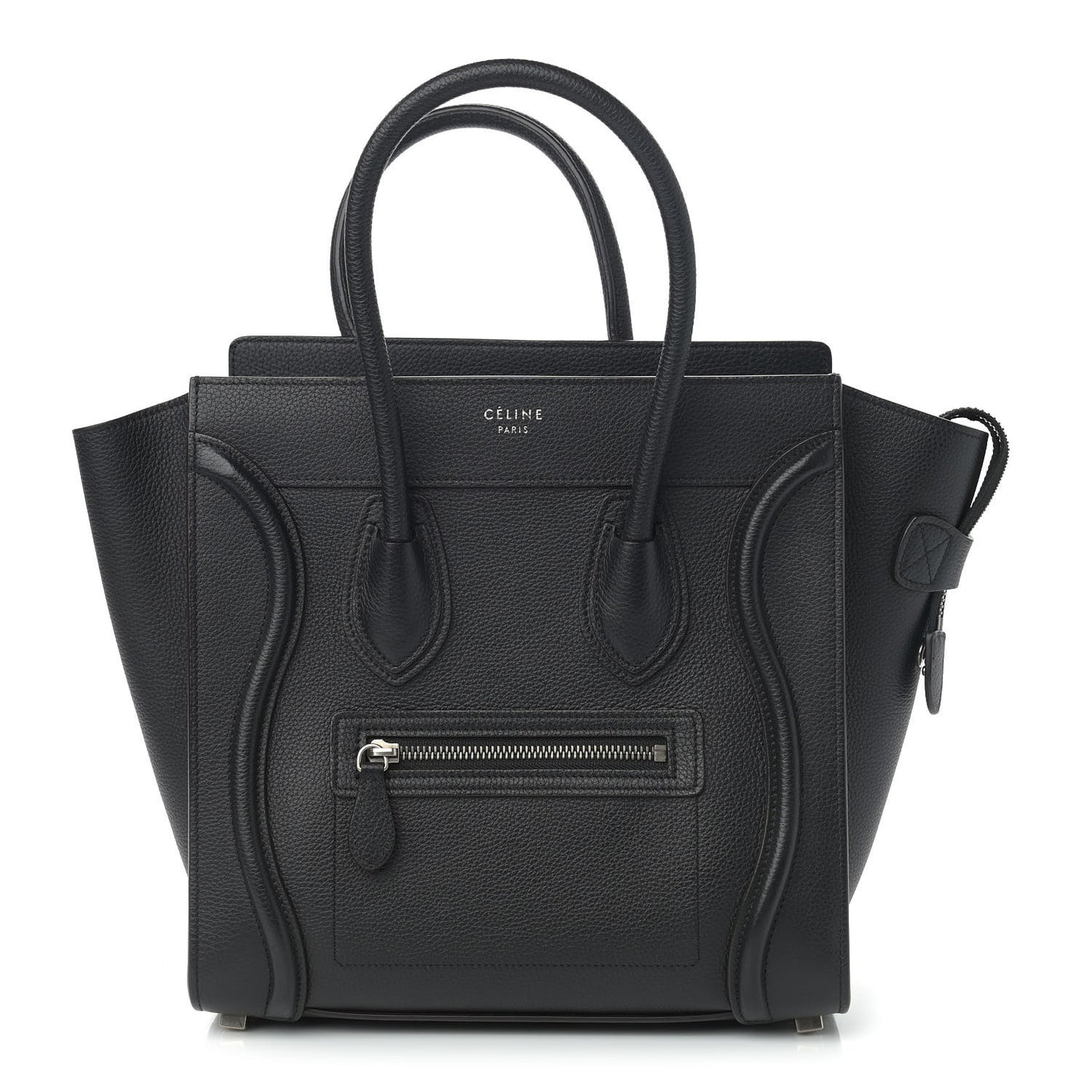 Drummed Calfskin Micro Luggage Black
