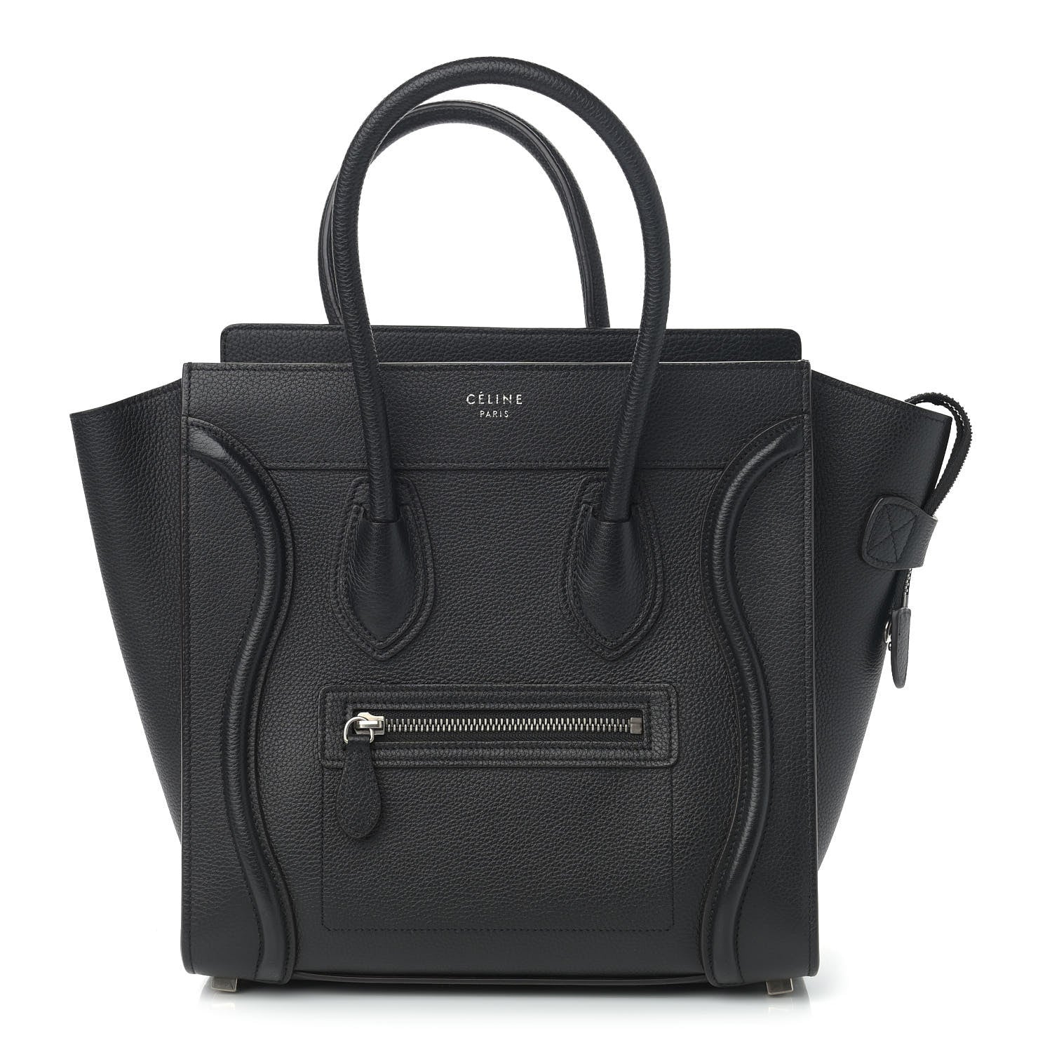 Celine Drummed Calfskin Micro Luggage Black 1 of 14