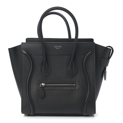 Celine Drummed Calfskin Micro Luggage Black 1 of 14
