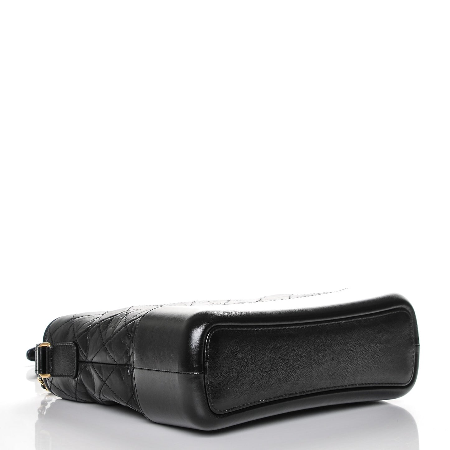 Aged Calfskin Quilted Medium Gabrielle Hobo Black