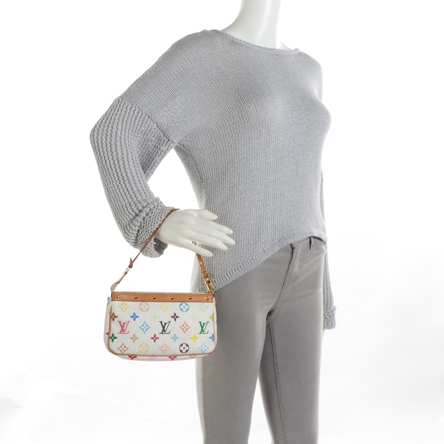 Louis Vuitton Monogram Multicolor Pochette Accessories White 2 of 9