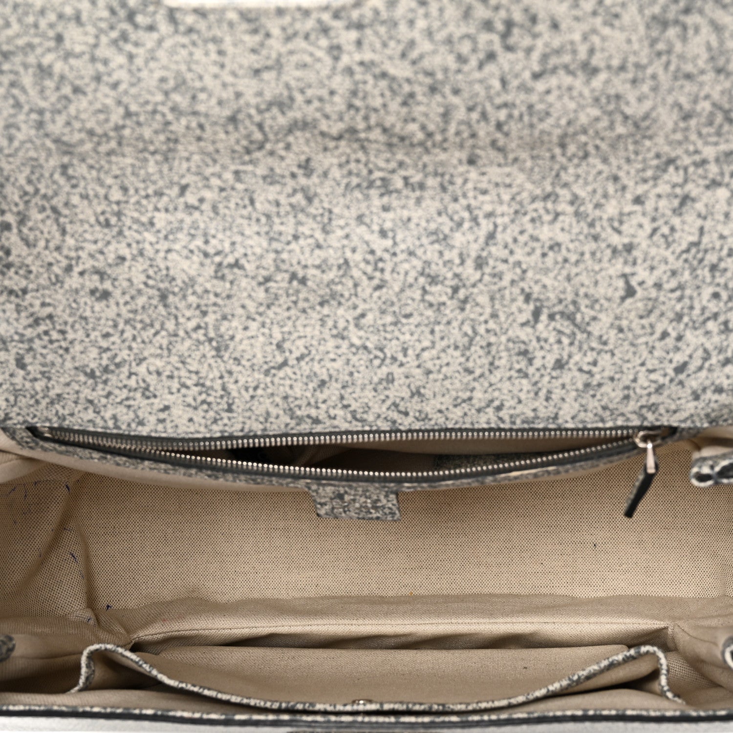 Gucci Calfskin Large New Bamboo Top Handle Bag Grey White 5 of 10