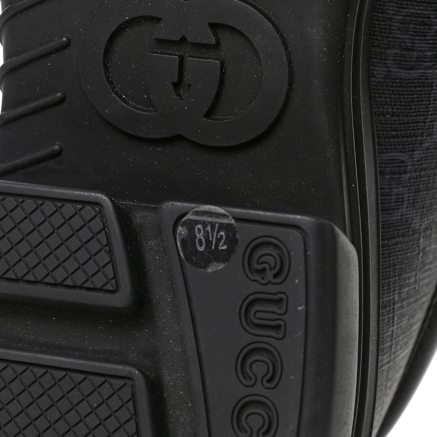 GG Supreme Monogram Quebec Calfskin Retro Interlocking G Mens Platform Derby Loafers 8.5 Black
