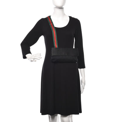 Gucci Monogram Web Belt Pouch Bag Black 2 of 10